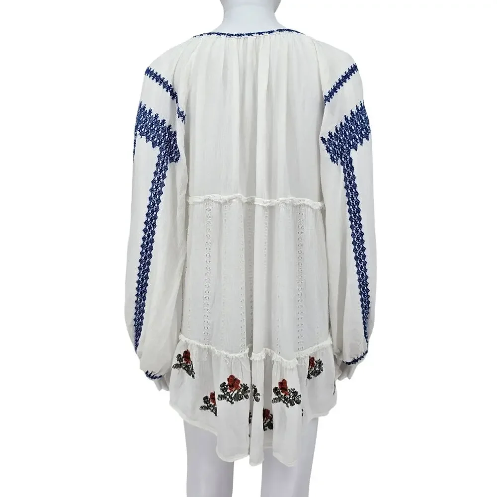 Free People Wild Horses Mini Dress White S - Picture 2 of 7